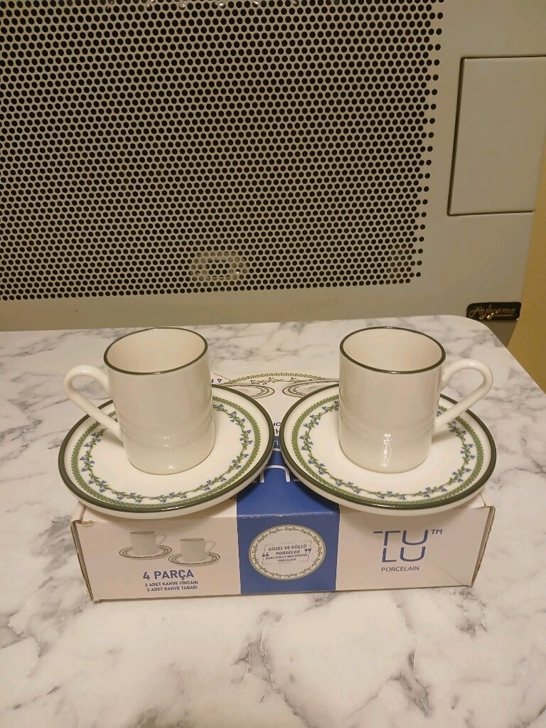 porselen fincan 2 kişilik 4 parça sıfır - 2