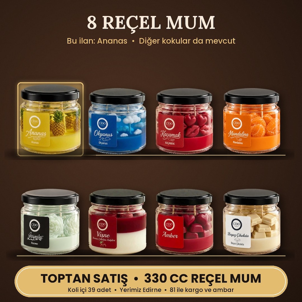 ÇİDO MİRİS ANANAS REÇEL MUM 330CC TOPTANCIDAN - 3