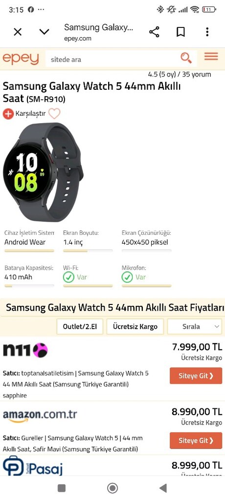 Samsung watch 5 akıllı saat 44mm - 4
