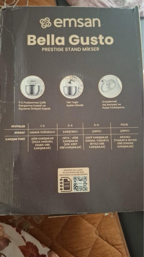 SIFIR EMSAN BELLA GUSTO PRESTIGE 1500W STAND MİKSER – 2 YIL GARANTİ - 2