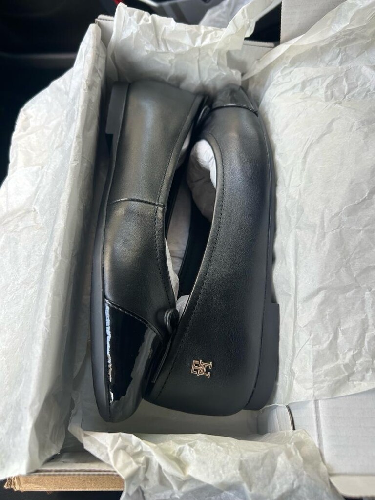 Tommy Hilfiger PATENT TOE-CAP LTHR BALLERINA Kadin Siyah Ayakkabi - 6