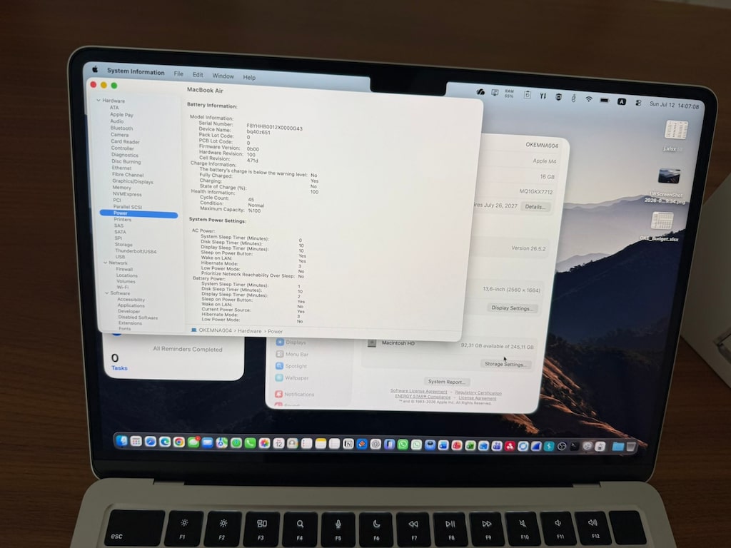 MACBOOK AIR M4 - 16GB RAM - 256 GB SSD - APPLE TRACKPAD HEDIYELI - 8
