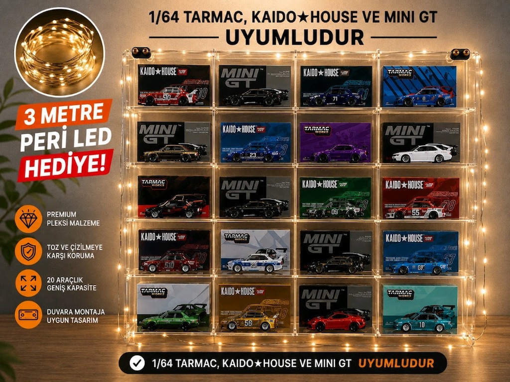 KUTUSUYLA SERGİLE | Mini GT uyumlu • Kaido House uyumlu • Tarmac Uyuml