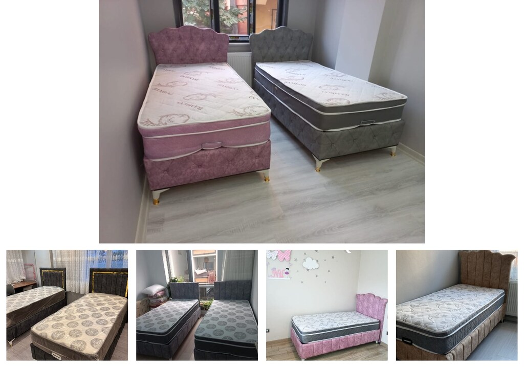 tek kişilik baza başlık yatak alctjiujhj - 2