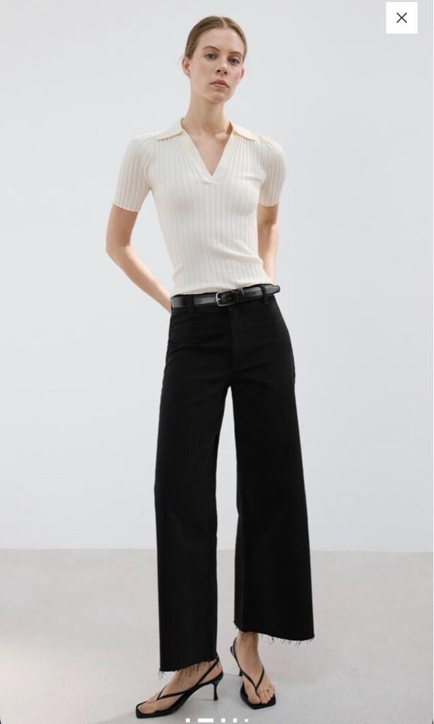 Mango Catherin Siyah Yüksek Bel Culotte Jean 36 Beden_1 Kez Kullanıldı — görsel 7/10