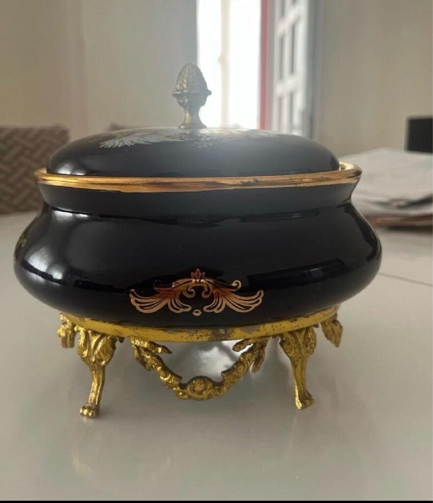 Fransız Limoges tarzı porselen takı kutusu (vintage) - 6