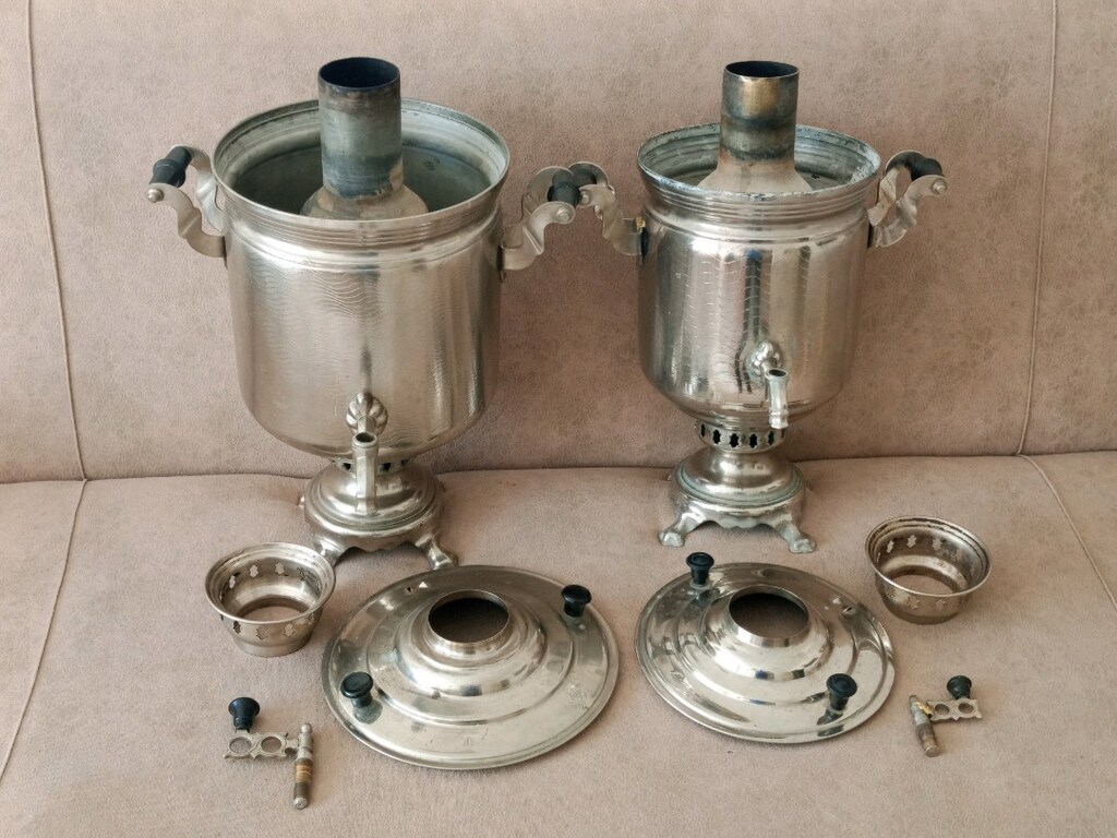ikiside Büyük , Ağır , Pirinç , Mühürlü , Kömürlü , Rus Semaverler - 5