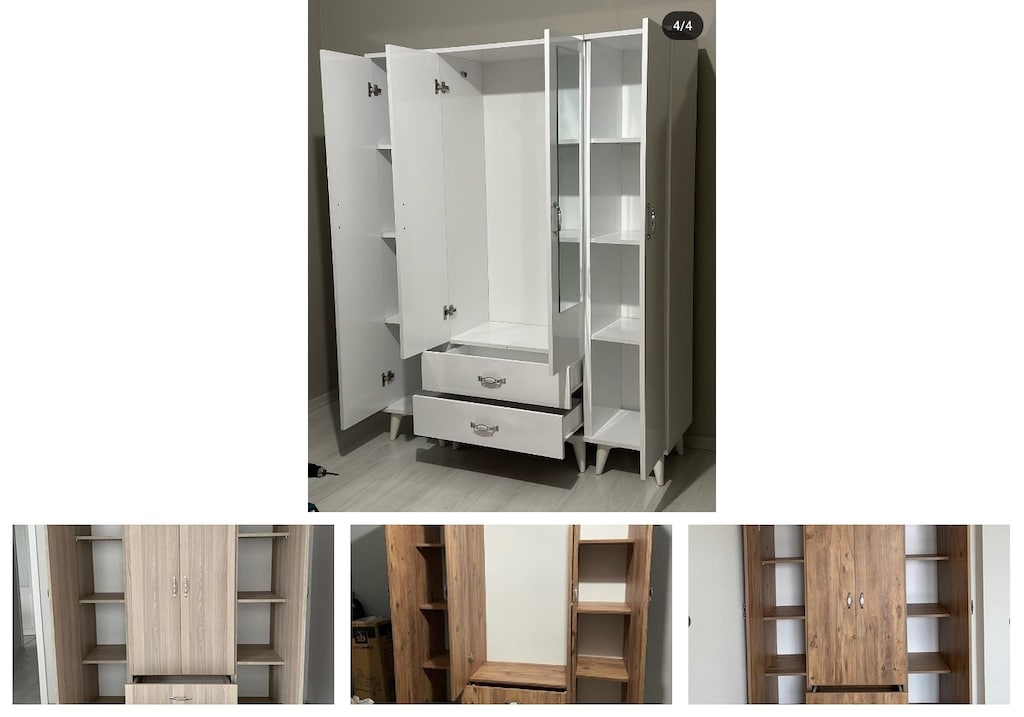 4 kapaklı elbise dolabı yllbrdtefi - 4