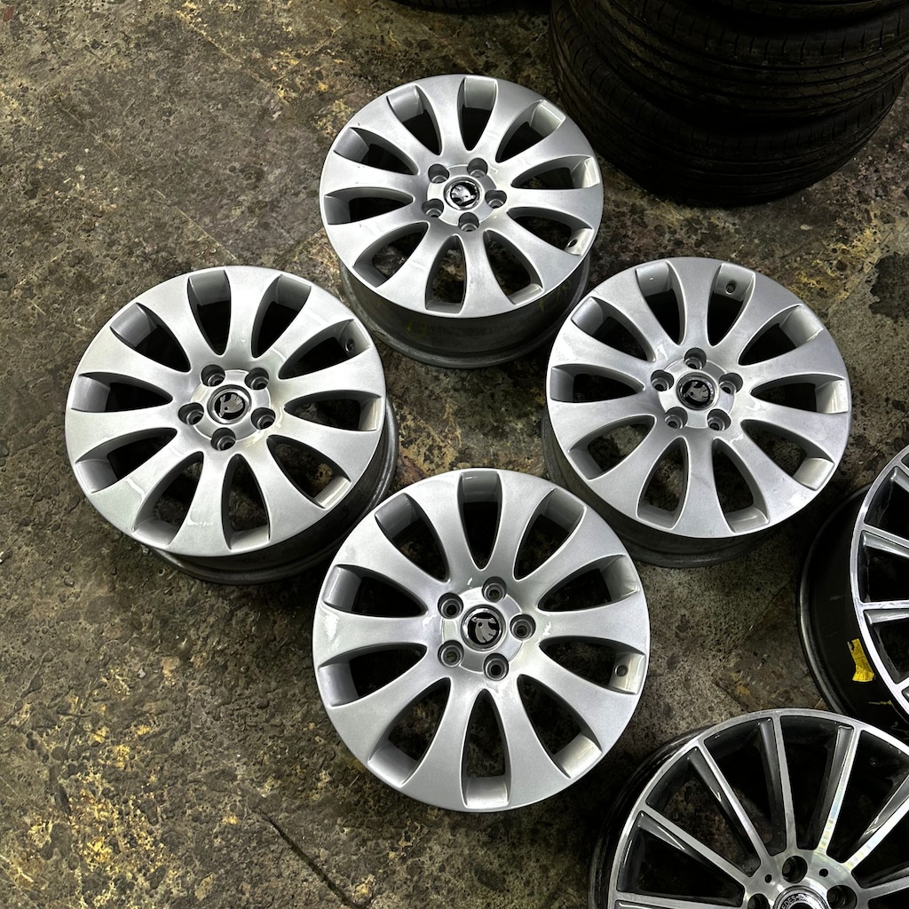 ORİJİNAL 17 inç 5x112 Skoda Superb Jant Takımı 2. El - 4