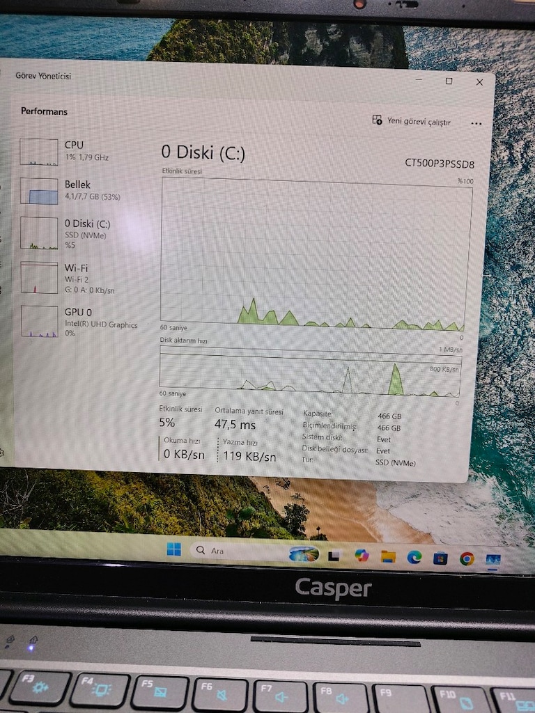 Casper hiç kullanılmamış sıfır ayarında leptop notebook laptop bilgisa - 7