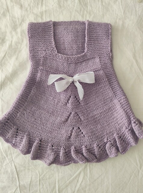 LİLA FIRFIRLI SÜVETER BEBEK YÜN ÖRGÜ YELEK