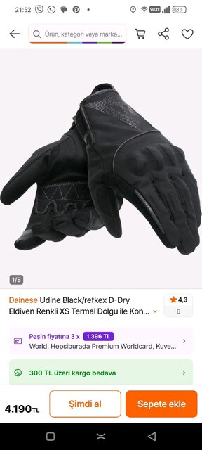 Dainese Udine D-Dry Eldiven