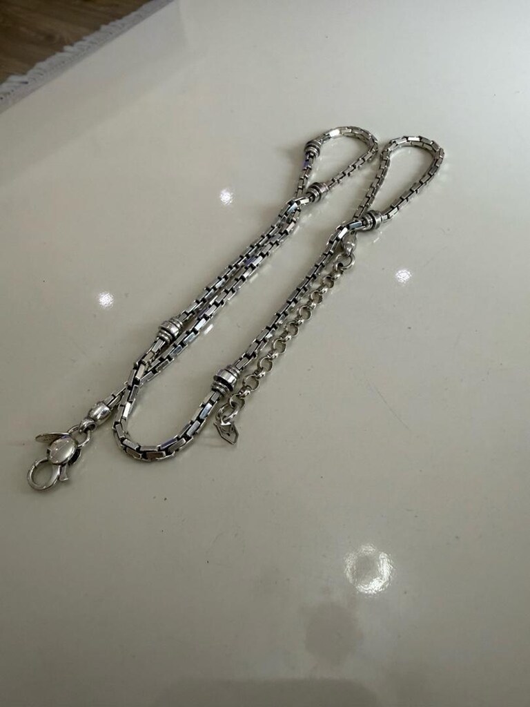 Orijinal S chic Erkek Gümüş Zincir Kolye - 12