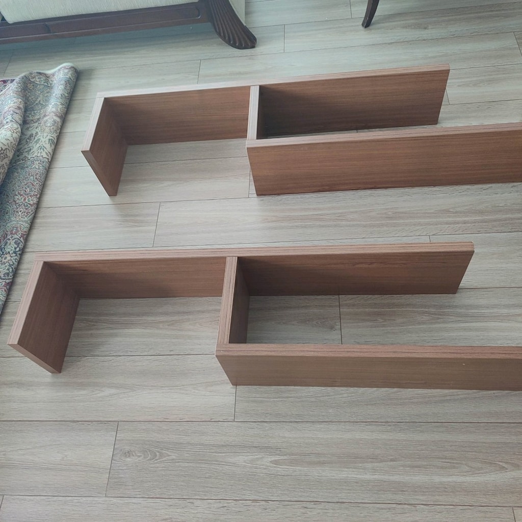 Teak MDF özel yapım Raf Kitaplık - 10
