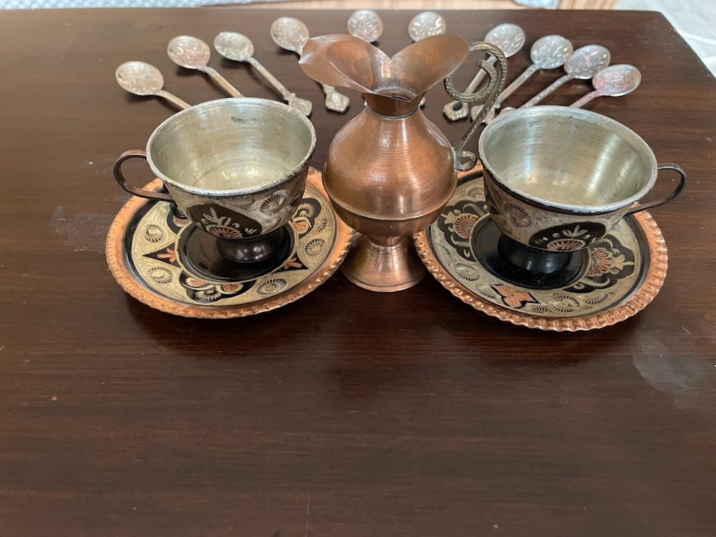 Bakır işlemeli fincan takımı - 4