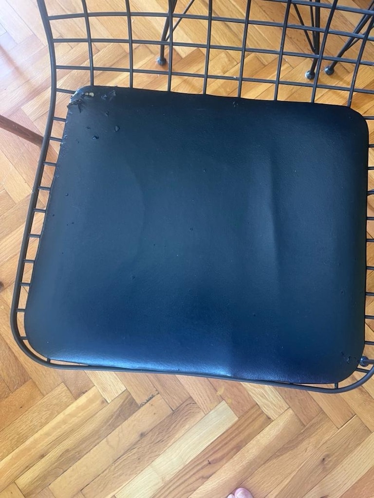 4’lü Siyah Deri Metal Sandalye - 4