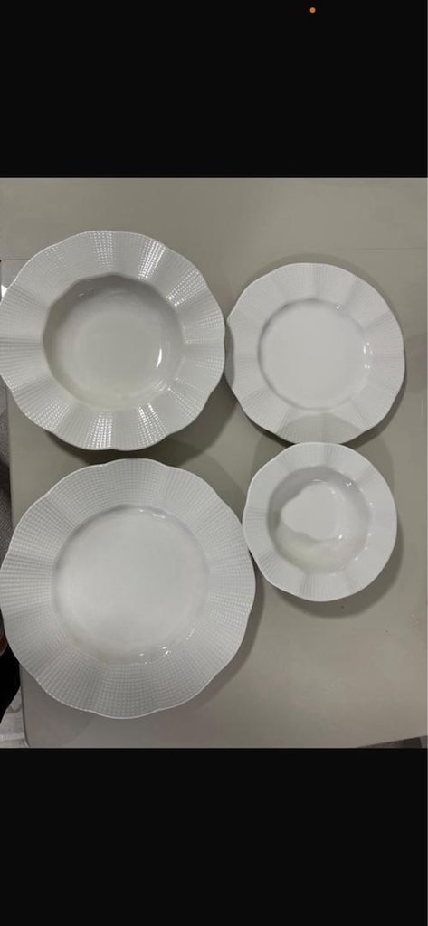 Beyaz Porselen Tabak Seti - 2
