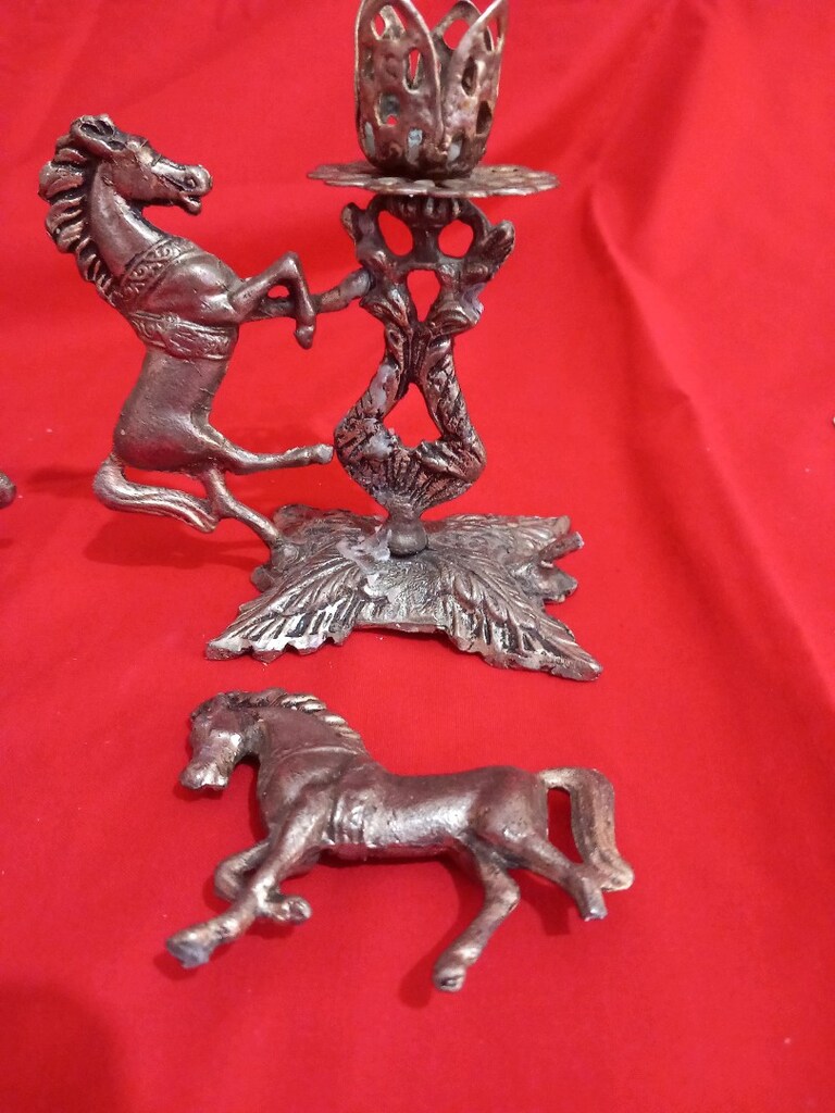 bronzlaşmış el dövme pirinç Atlar - 4