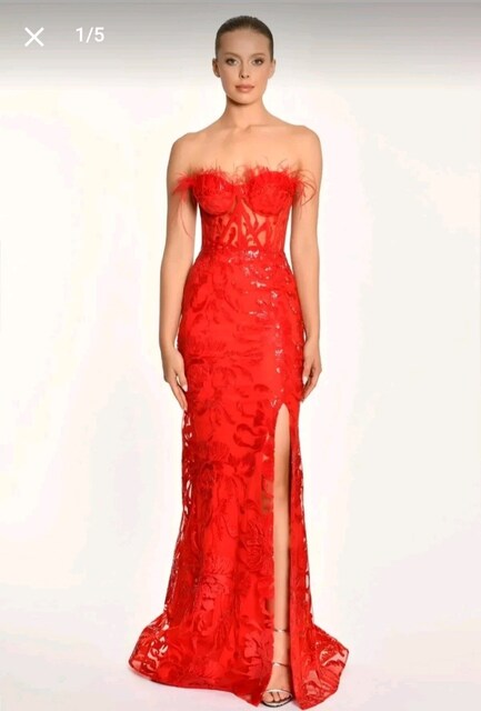 Oleg Cassini Straplez Elbise