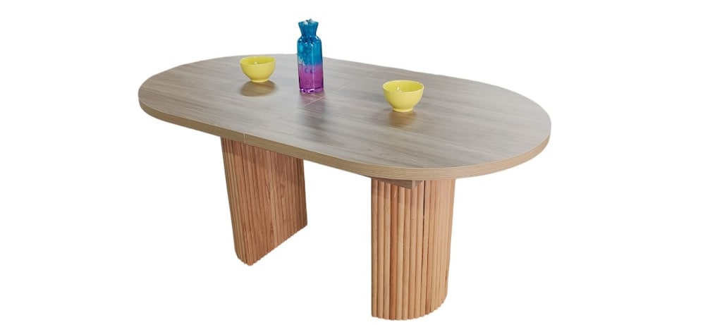 Ahşap Desenli Açılır Kapanır İlaveli Yemek Masası (160-200x90 cm) - 4