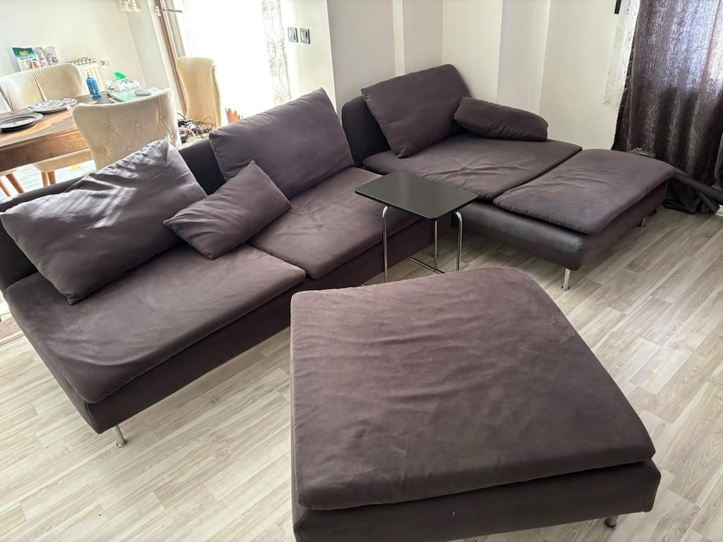 IKEA Söderhamn L Köşe Koltuk Takımı + Puf (Koyu Gri/Antrasit) - 2