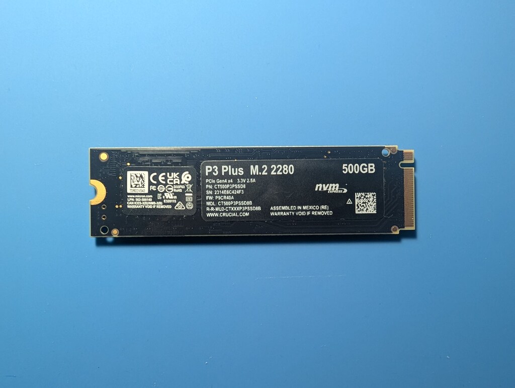 Crucial P3 Plus 500GB PCIe Gen4 x4 Nvme SSD - 2