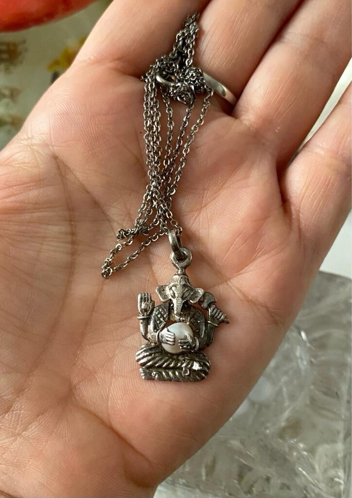 Vintage İncili Ganesha Kolye - 7