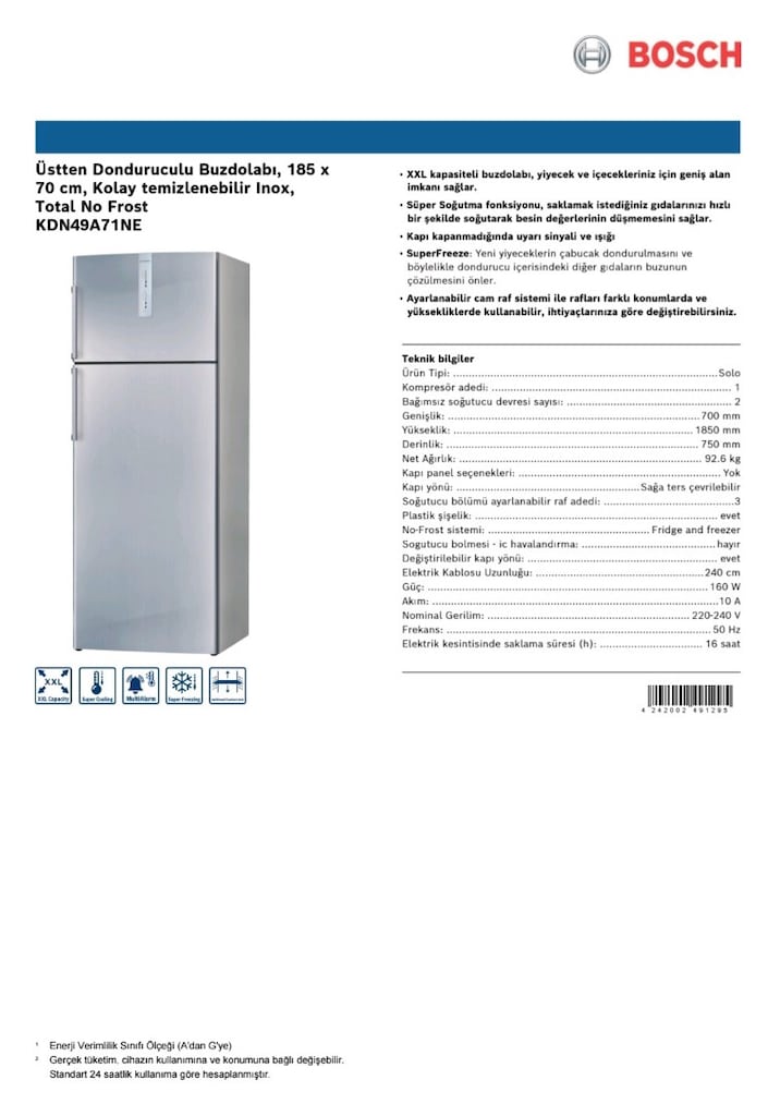 BOSCH NO FROST BUZDOLABI 480 lt İNOX XXL temiz sorunsuz çalışıyor - 8