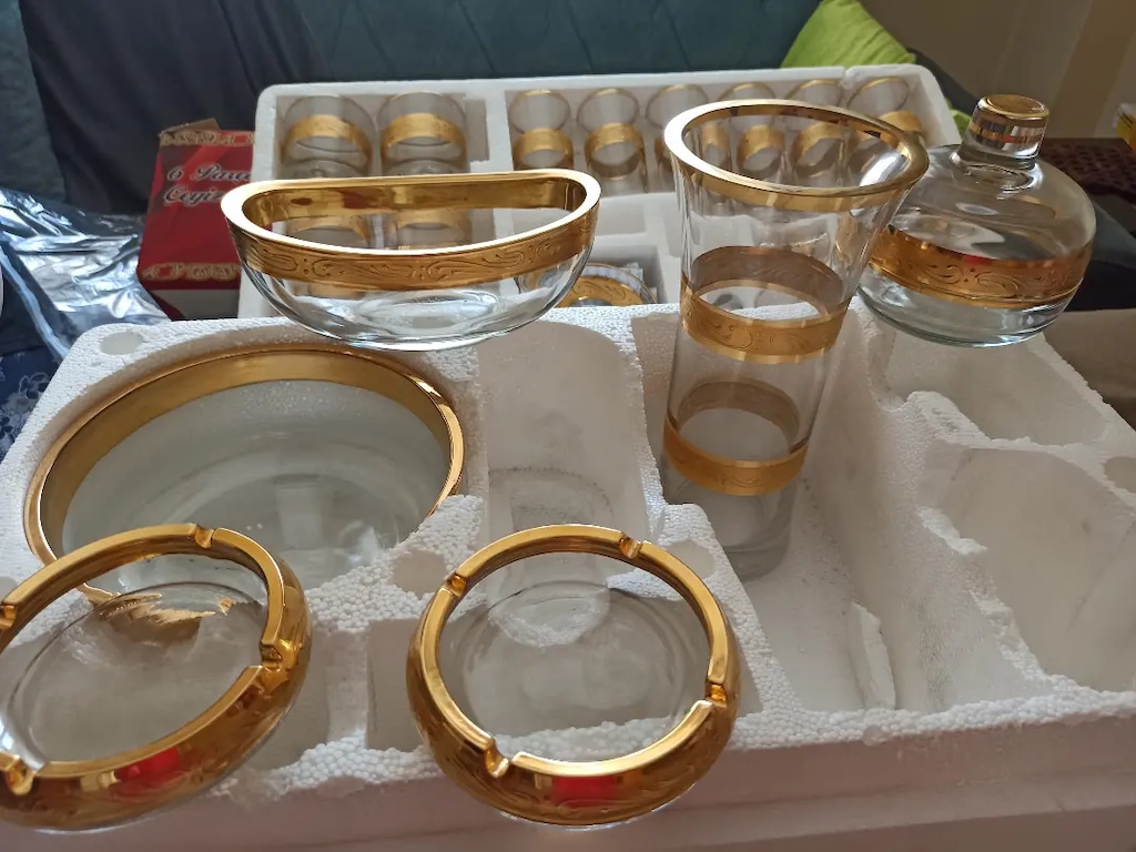 43 parça Gold detaylı lüks bardak çeyiz seti - 3