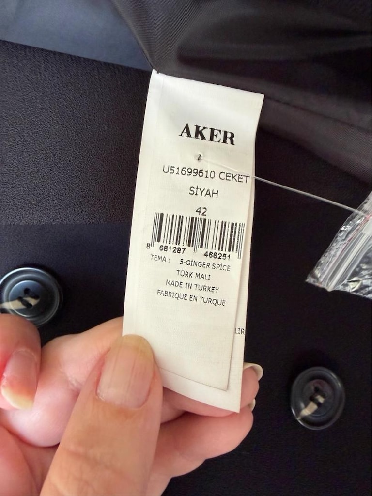 AKER Siyah Kruvaze Blazer Ceket Sıfır Ürün - 5