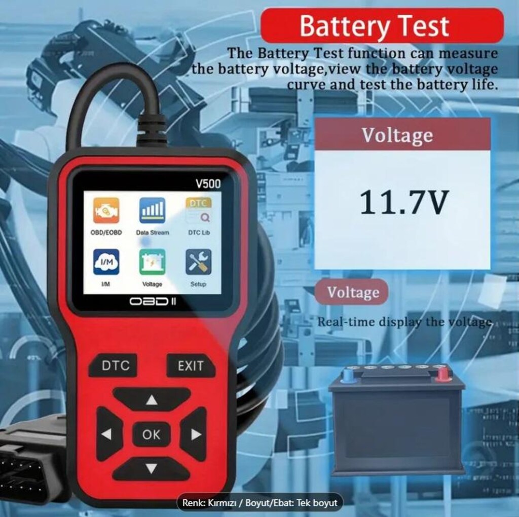 OBD II-V500 Arıza Tespit Cihazı - Hata Kodu Okuma ve Silme OBD2 - 7