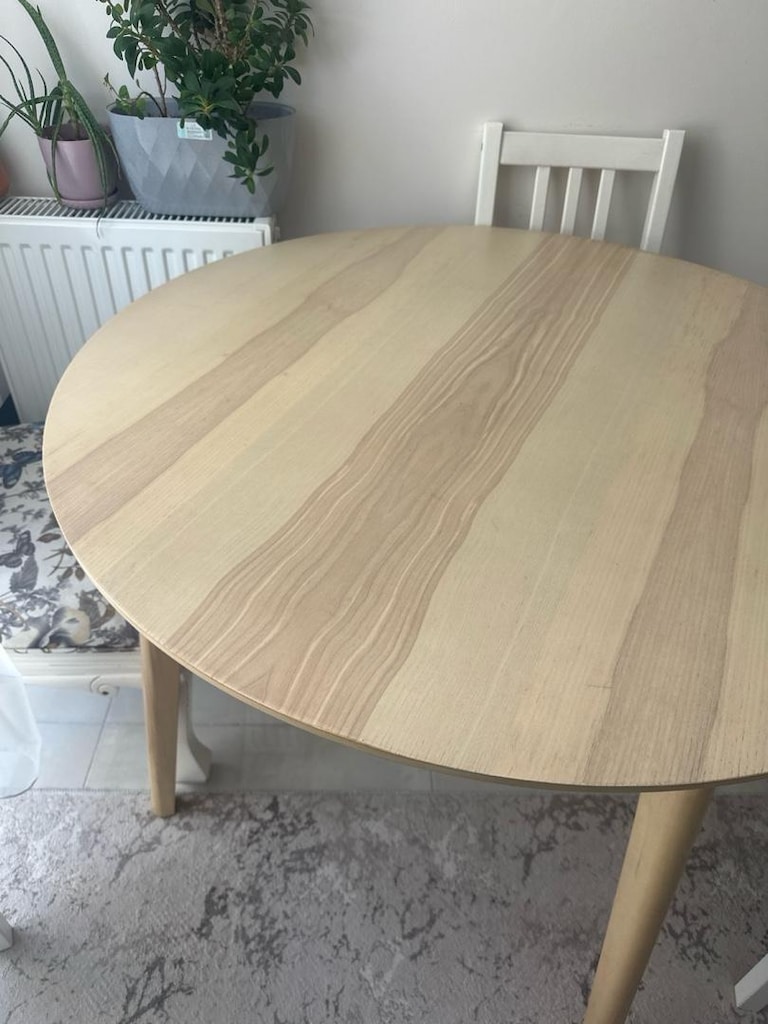 ikea lisabo masif yuvarlak masa - 4