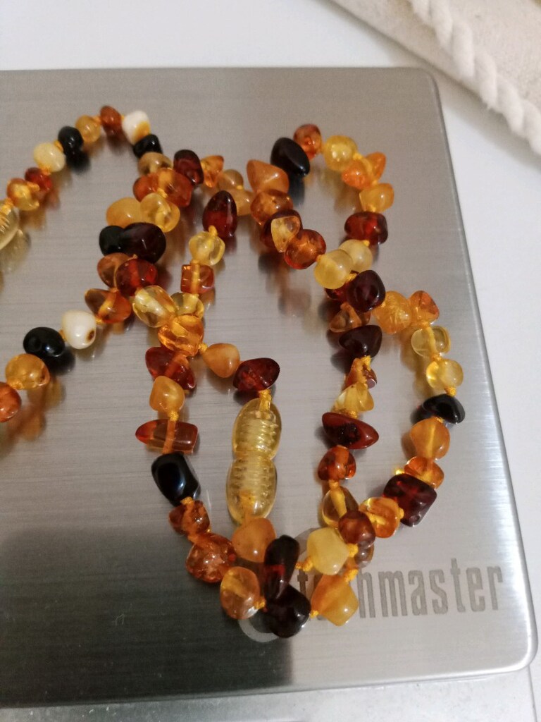 Damla Kehribar bebek kolye ve bileklik seti - 4