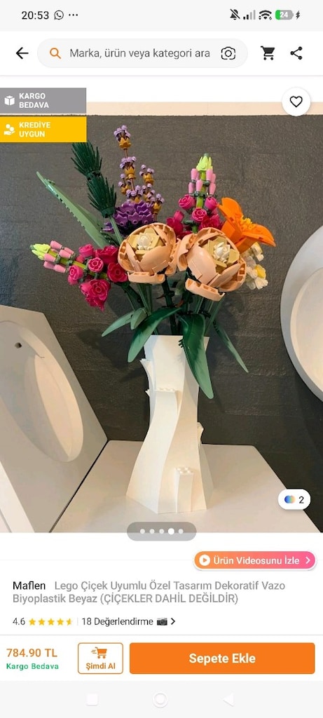 LEGO Botanicals Ayçiçeği (40524) + LEGO Uyumlu Dekoratif Vazo - 9