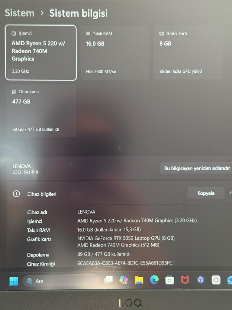 LENOVO LOQ GARANTİLİ - 5