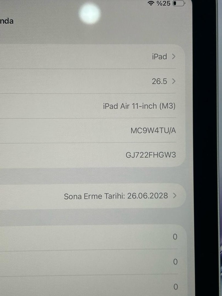 İPAD AİR 11-inch (m3) 128 Gb 3 günlük kutu fatura mevcut fiyat son - 2