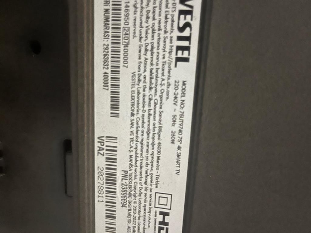 Vestel 75" 190 ekran Televizyon - 2
