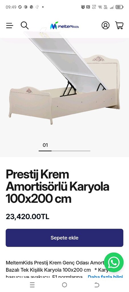 2 adet meltem mobilya amortisörlü bazalı karyola ve yatak (2adet) - 8