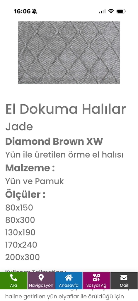 El dokuması yün halı çam halı - 5