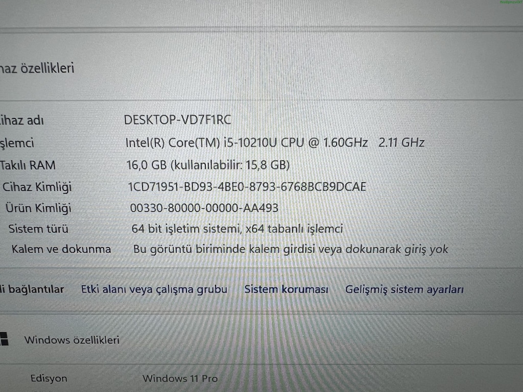 THİNKPAD X13 İ5 10. NESİL 16 GB RAM 256 SSD - 6