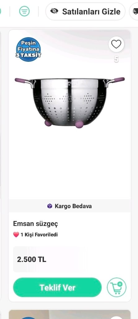 Emsan Demre Kırmızı Saplı Metal Süzgeç - 9