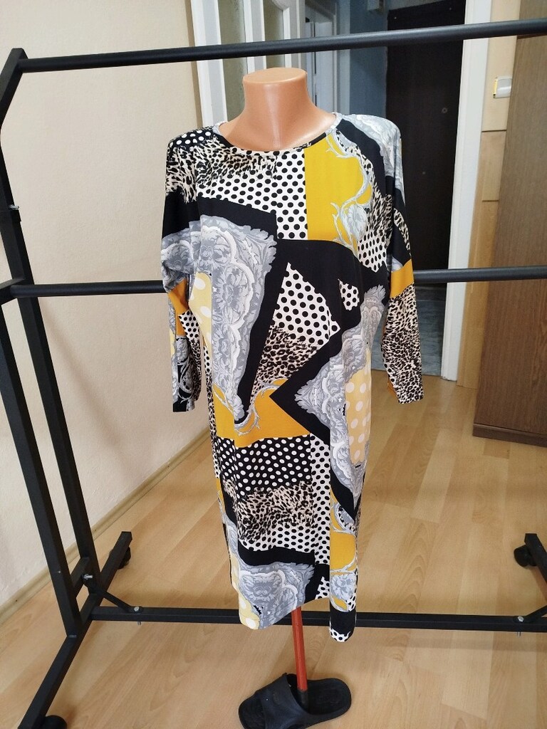 Yeni gibi çok rahat kumaşı elastan elbise. Boy 93 cm - 8