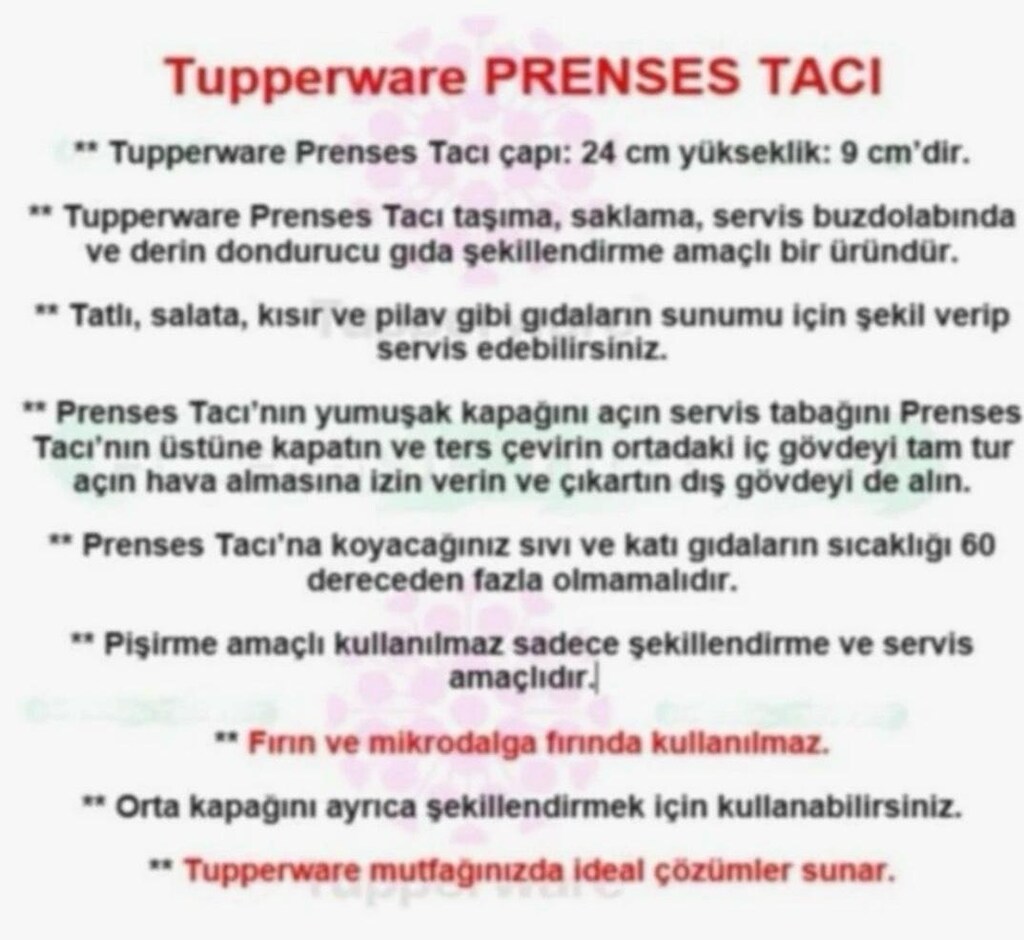 TUPPERWARE Prenses Tacı - 2