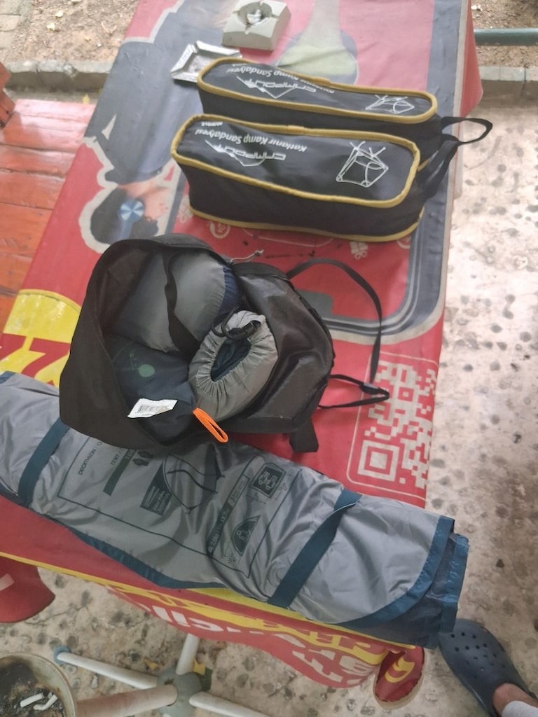 kamp seti , çadır şişme yatak uyku tulumu hamak sandalye çanta - 8