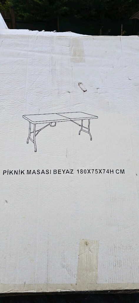 SUNFUN 180x75x74 BEYAZ KATLANIR KAMP PİKNİK MASASI - 2