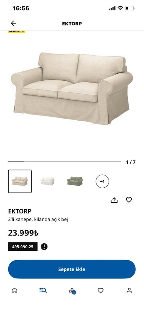 EKTORP 2'li kanepe, kilanda açık renk - 4