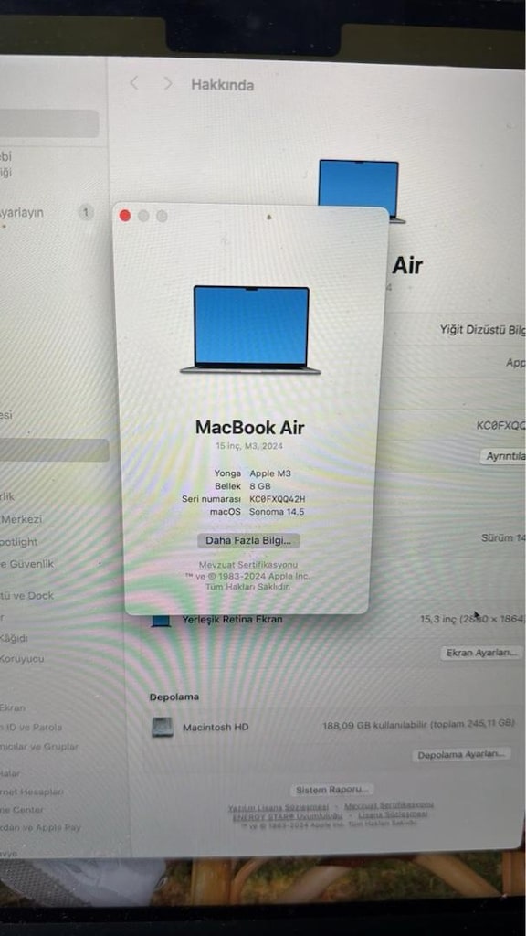 Sıfır gibi tertemiz mackbook m3 15 inç - 3