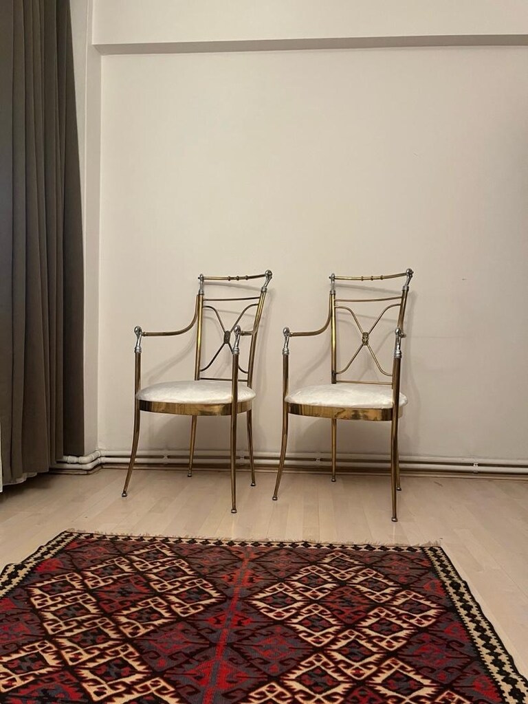 İtalyan pirinç krom sandalye - 7