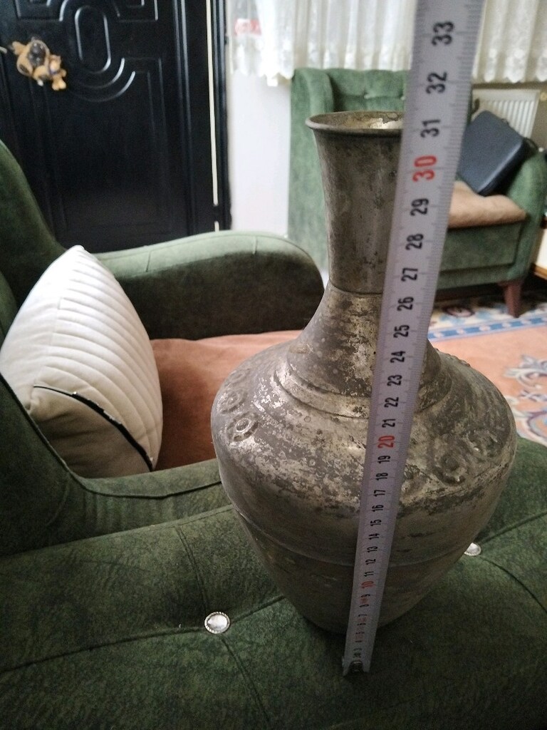 eski, bakır gelin sürahisi - 7