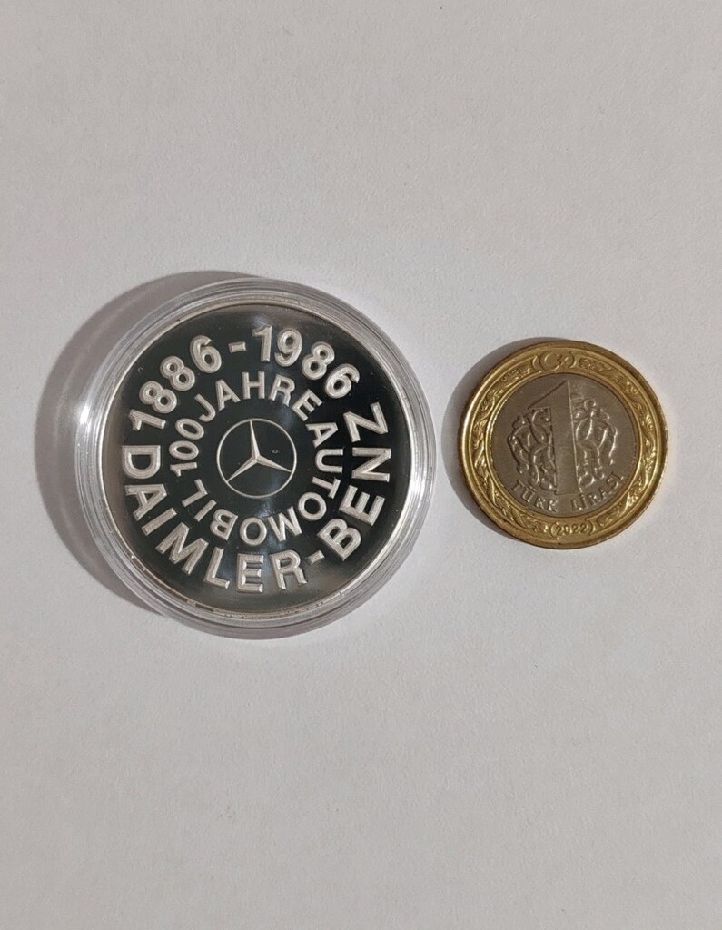 Mercedes Benz 100.Yılı Gümüş Madalyonu Nadir - 3